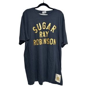 Roots of Fight Sugar Ray Robinson Boxing T-Shirt Black Gold Foil Mens XXL NEW